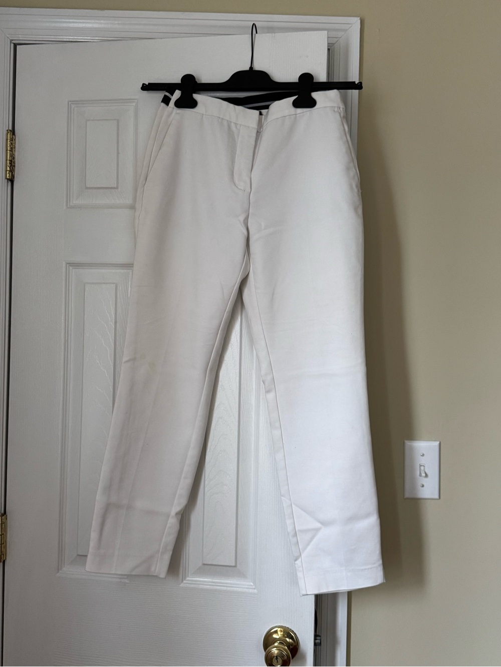 Zara White Tailored Straight-Leg Trousers